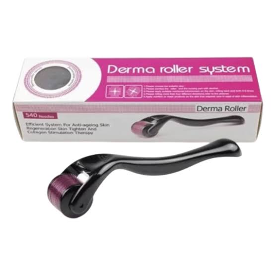 Professional Derma Roller for Face & Hair – 540 Titanium Micro Needles | Boost Collagen, Reduce Scars & Promote Hair Growth