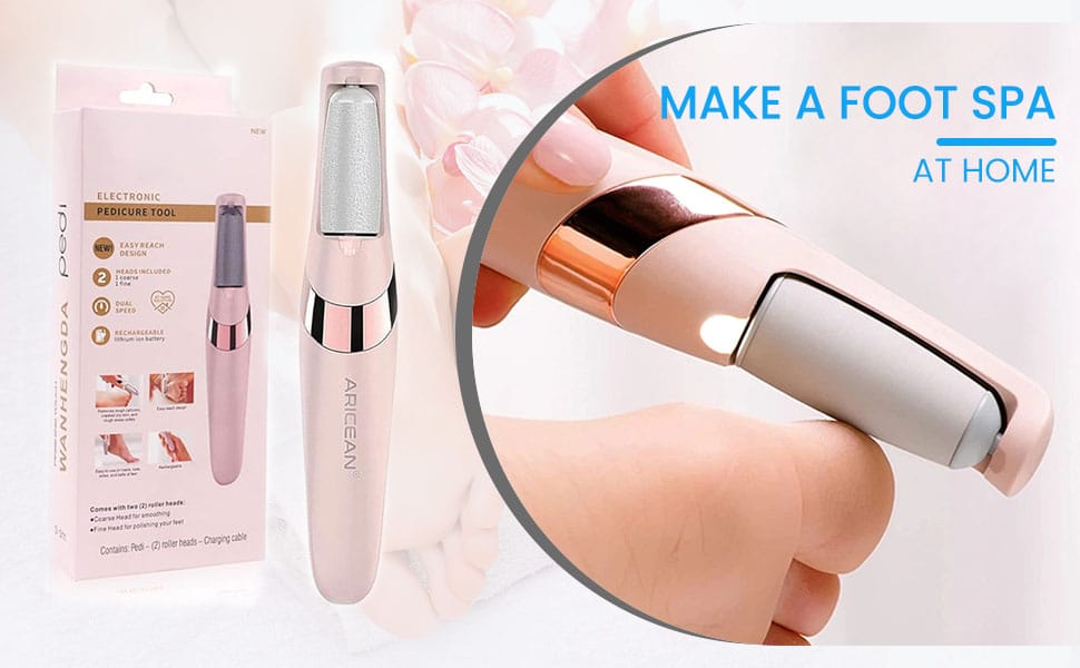 Rechargeable, Electric Callus Remover, Foot Pedicure Machine, Dead Skin, Cracked Heels, Smooth Feet, Professional, Salon Grade.