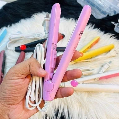 “Professional Mini Ceramic Hair Straightener | Portable Travel Flat Iron for Quick Smooth Styling”