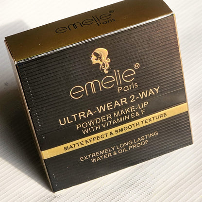 Emelie Ultra Wear 2-Way Powder Makeup – Long-Lasting Matte Coverage