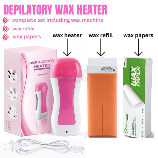 Professional Roll-On Wax Heater Machine & Wax Roller Kit for Full Body Hair Removal – Fast Heating, Painless, Long Lasting Smooth Skin, Salon Results at Home
