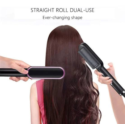 “Professional 2-in-1 Hair Straightening Comb Brush | Fast Heating Ceramic Ionic Straightener for Smooth, Frizz-Free Salon Finish”