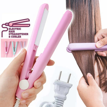 “Professional Mini Ceramic Hair Straightener | Portable Travel Flat Iron for Quick Smooth Styling”