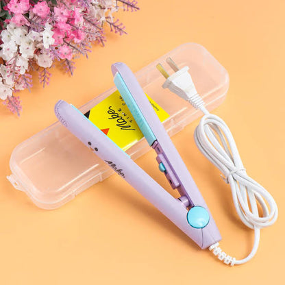 “Professional Mini Ceramic Hair Straightener | Portable Travel Flat Iron for Quick Smooth Styling”